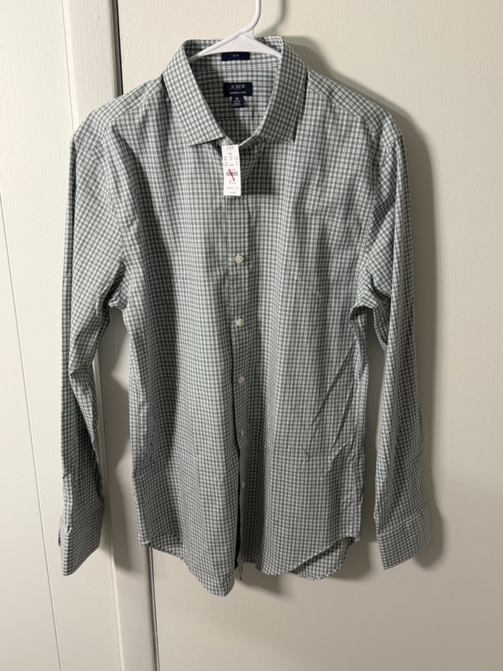 J. Crew Men's Button-Down Dress Shirt - Green Gingham